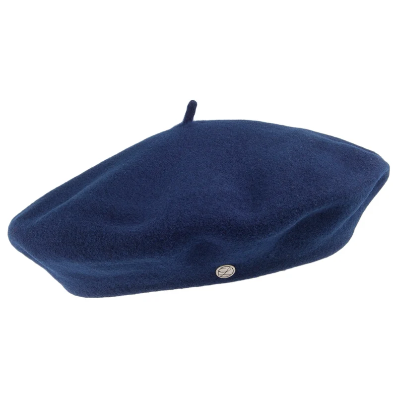 Héritage par Laulhère Authentische Baskenmütze aus Merinowolle - Marineblau