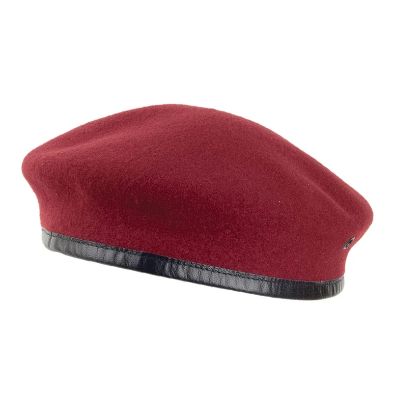 Héritage par Laulhère Militär Baskenmütze aus Merinowolle -Rot