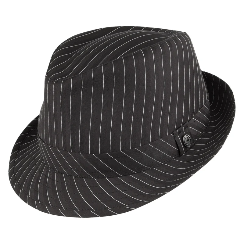 Jaxon & James Trilby Stoffhut in Nadelstreifenmuster - Schwarz