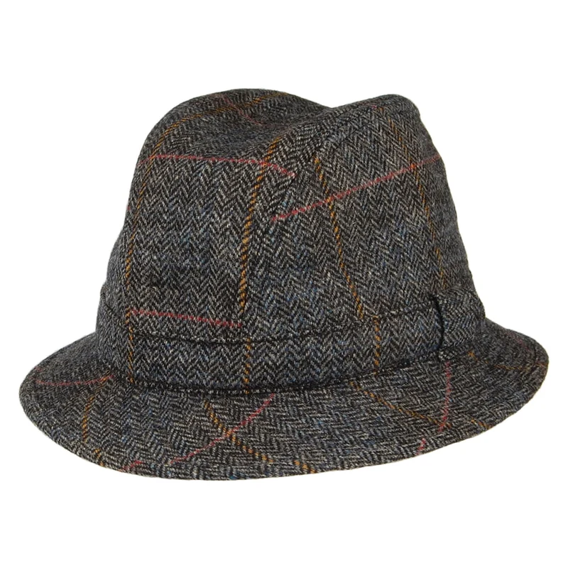 City Sport Packbarer Trilby Hut I mit Fischgrätmuster - Grau-Multi