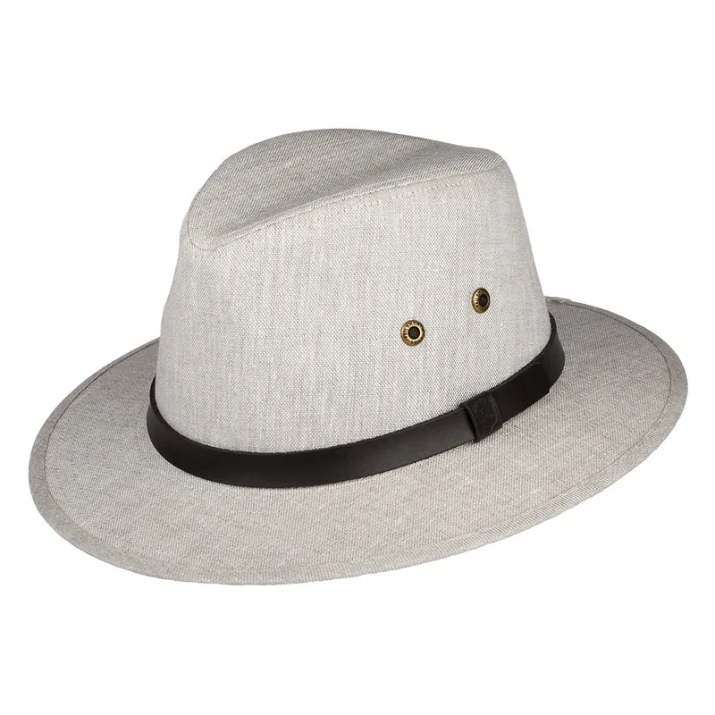 Failsworth Safari Fedora Hut aus Irischem Leinen - Natur-Mix