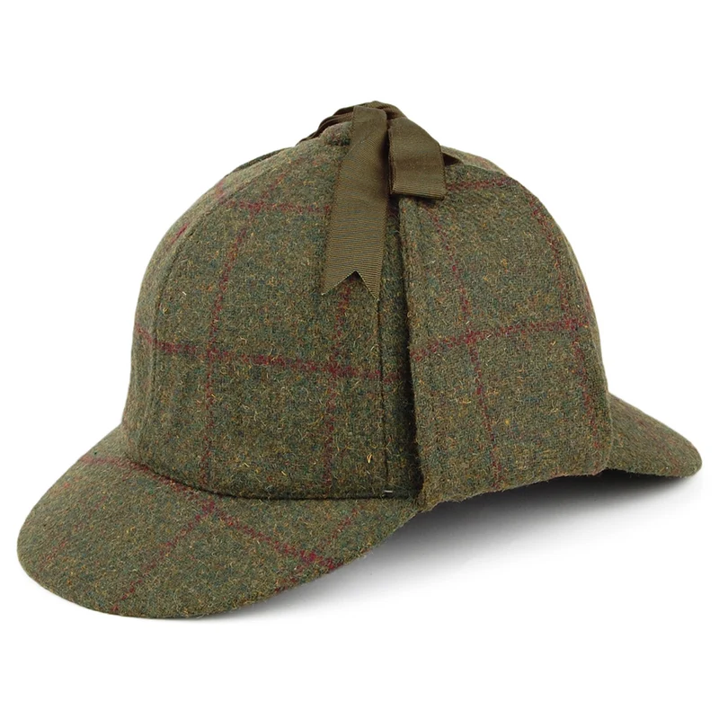 Denton Sherlock Holmes Hut aus Wolle - Olivgrün-Multi