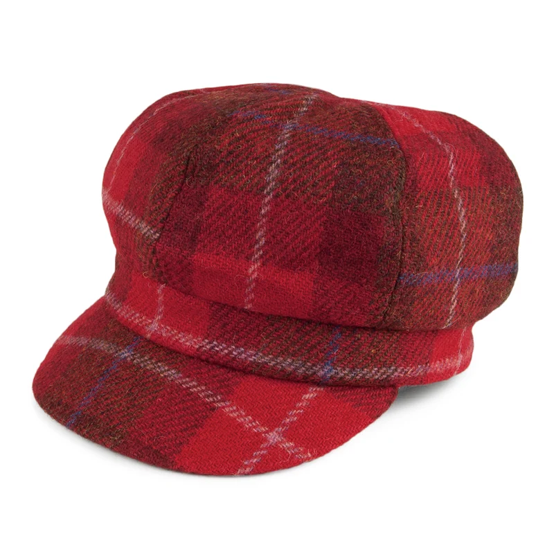 Failsworth Gabby HARRIS TWEED Bakerboy Ballonmütze - Rot