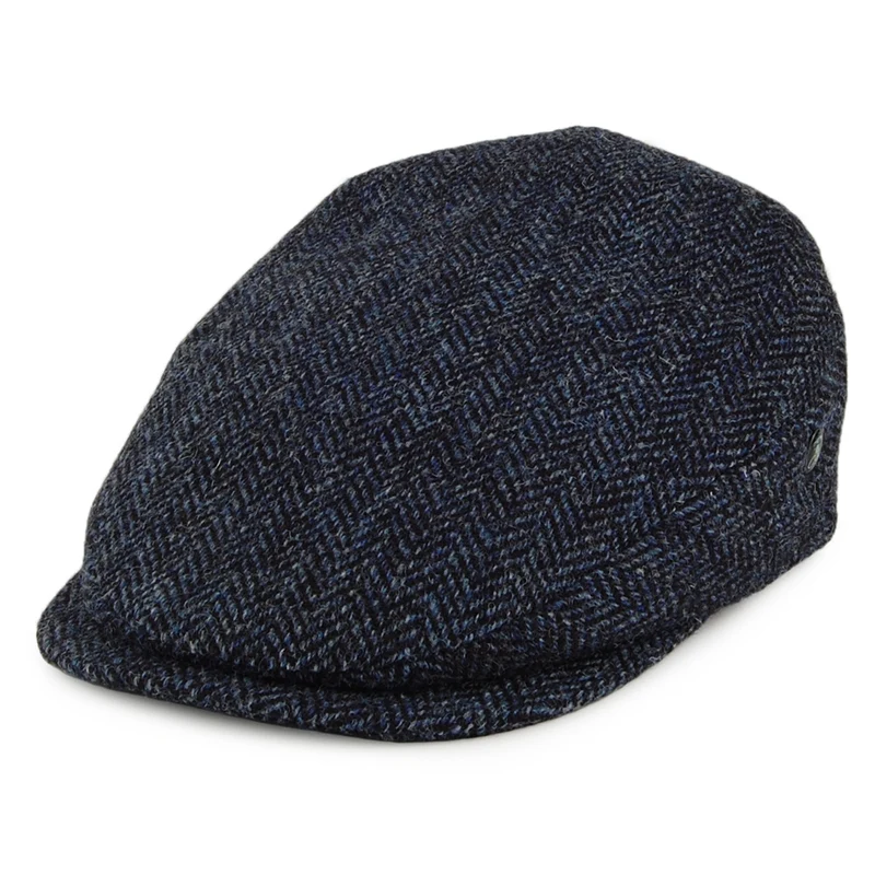 City Sport HARRIS TWEED Schiebermütze mit verlängertem Visier - Blau-Schwarz