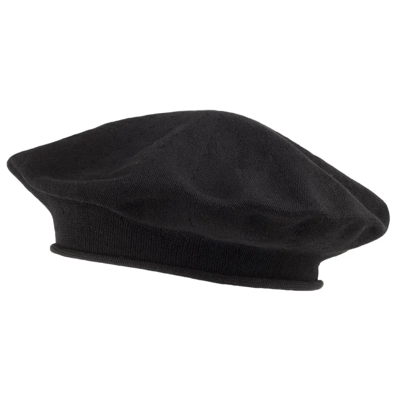 Parkhurst 30cm Baskenmütze aus Baumwolle - Schwarz