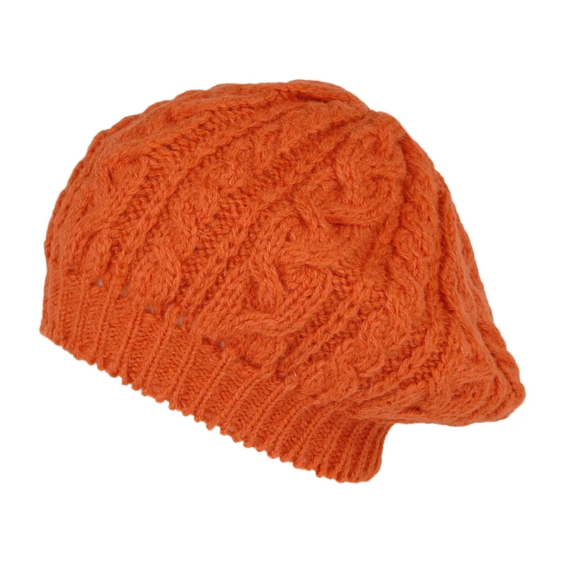 Highland 2000 Baskenmütze aus Alpakawolle - Verbranntes Orange