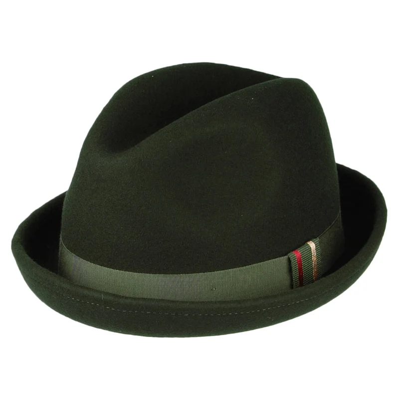 Christys New Orleans Trilby Hut aus Wollfilz - Moosgrün