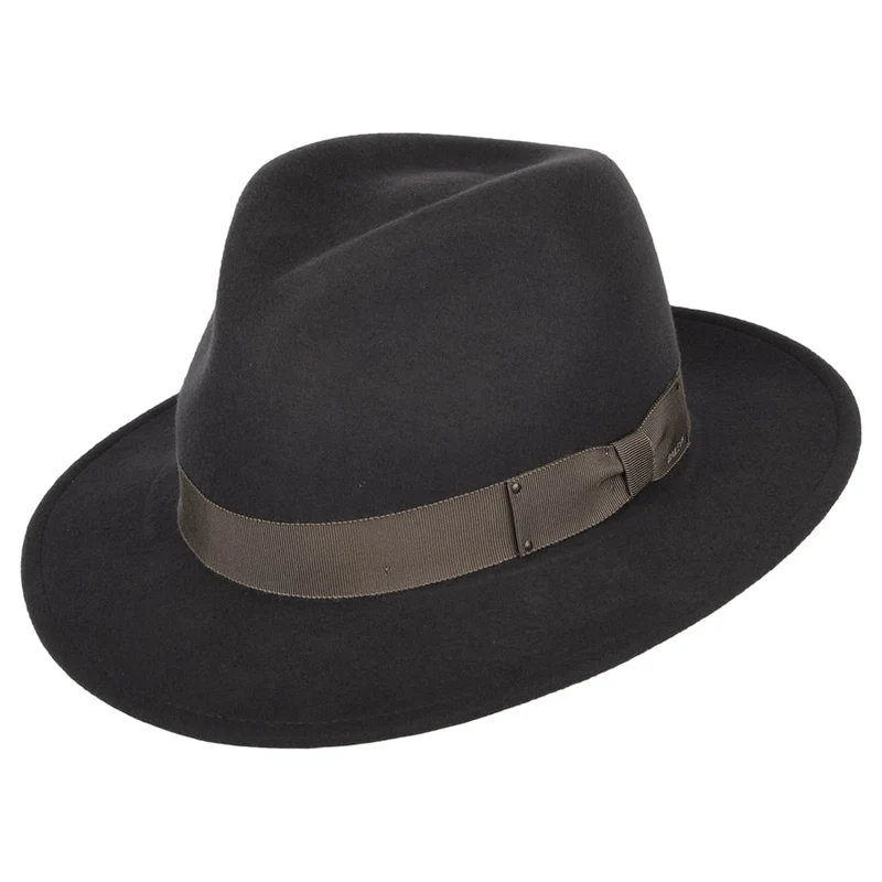 Bailey Curtis Knautschbarer Wasserabweisende Fedora Hut aus Wollfilz - Grau