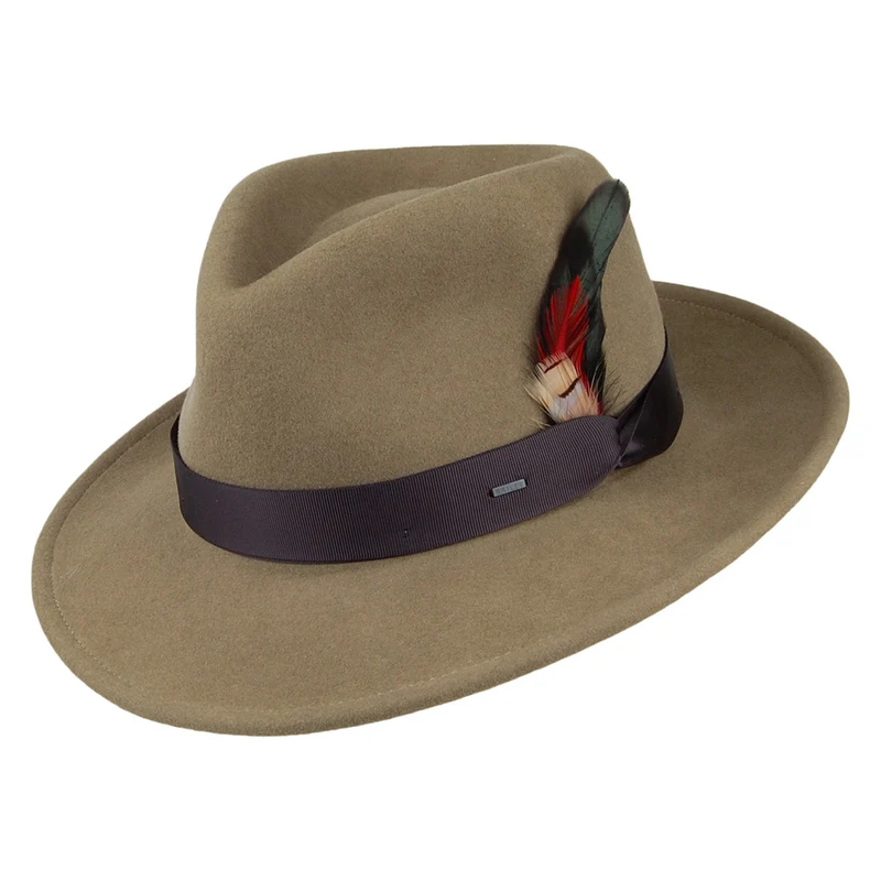 Bailey Metrick Fedora Hut aus Wollfilz - Hellolivgrün