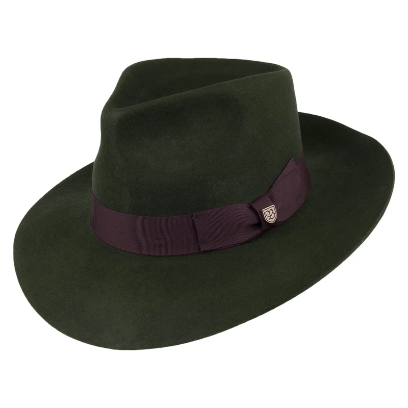 Brixton Lopez Fedora Hut - Dunkles Olivengrün