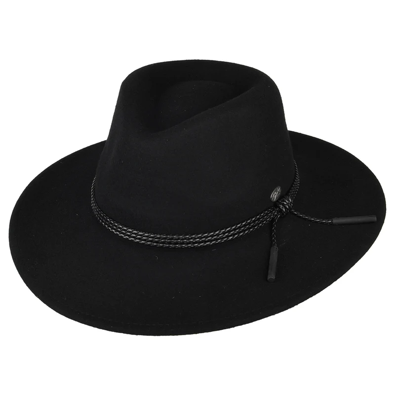 Bailey Piston Fedora Hut aus Wollfilz - Schwarz