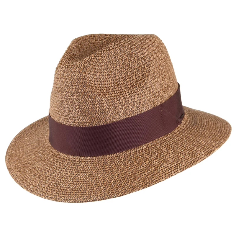 Bailey Mullan Fedora Hut aus Toyo Stroh - Kupferrot