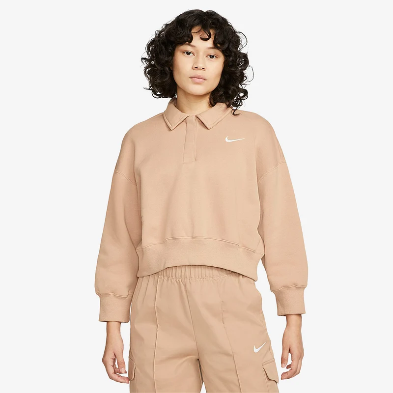 Nike Sportswear Womens Phoenix Fleece Cropped Polo