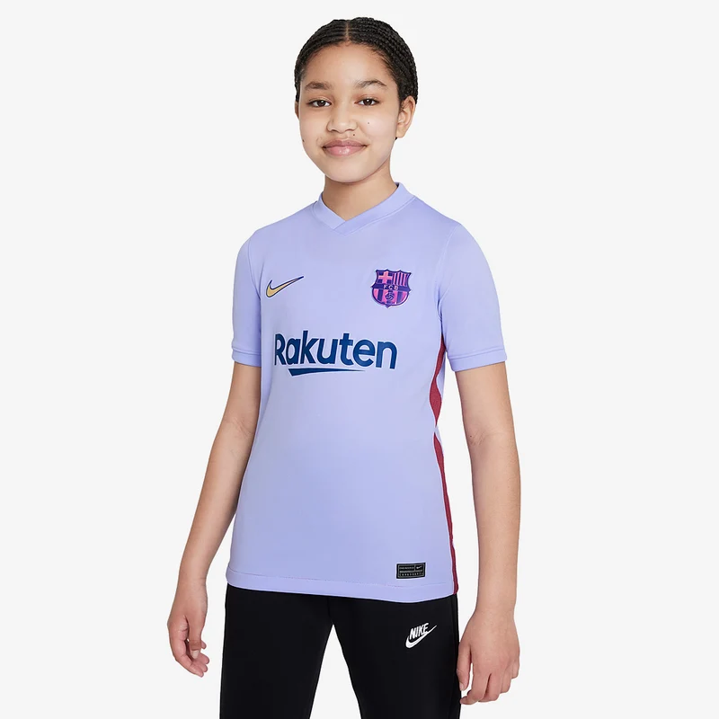 Nike FC Barcelona 21/22 Kinder Stadium Auswärtstrikot - Violett Pulse/Dtm