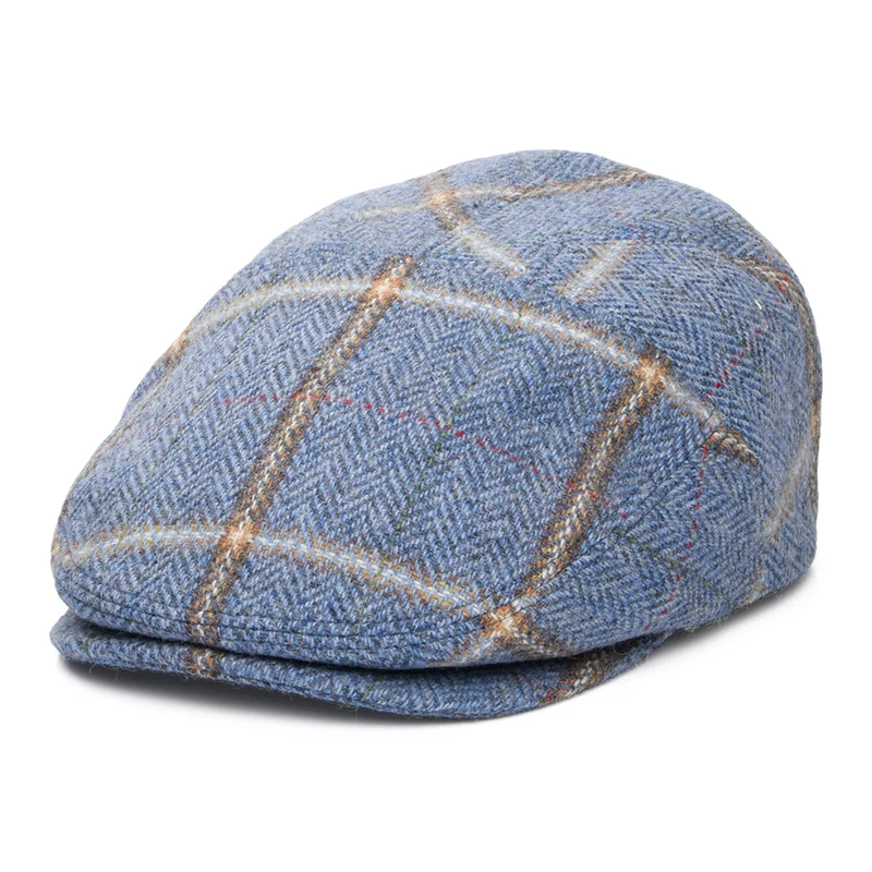 Bailey Lou Schiebermütze mit Schottenkaro aus Wolle - Blau-Multi
