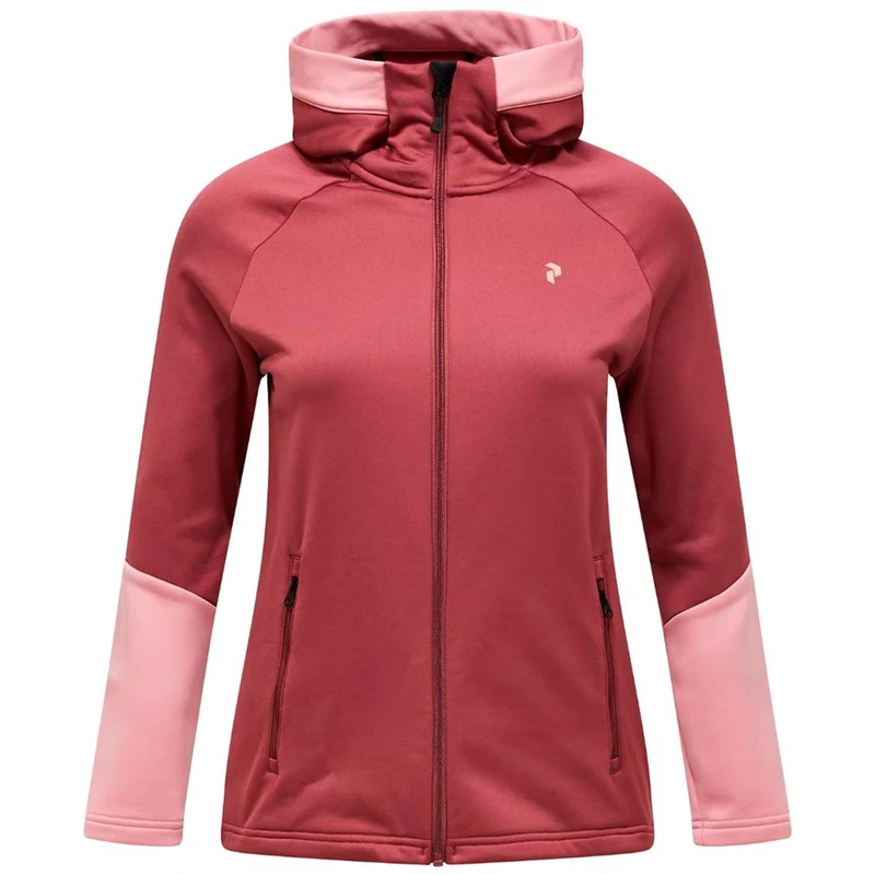 Peak Performance W Rider Essentails Zip Hood wild rouge warm blush Damen Fleecejacke