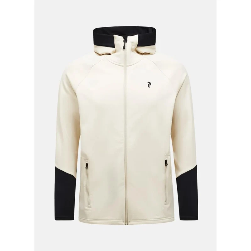 Peak Performance M Rider Essentials Zip Hood sand fog black Herren Fleecejacke