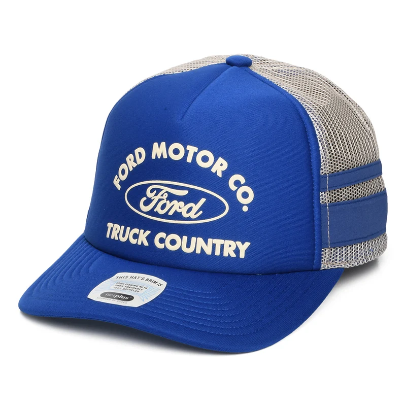Brixton Ford Built Tough MP Trucker Cap - Blau-Weiß