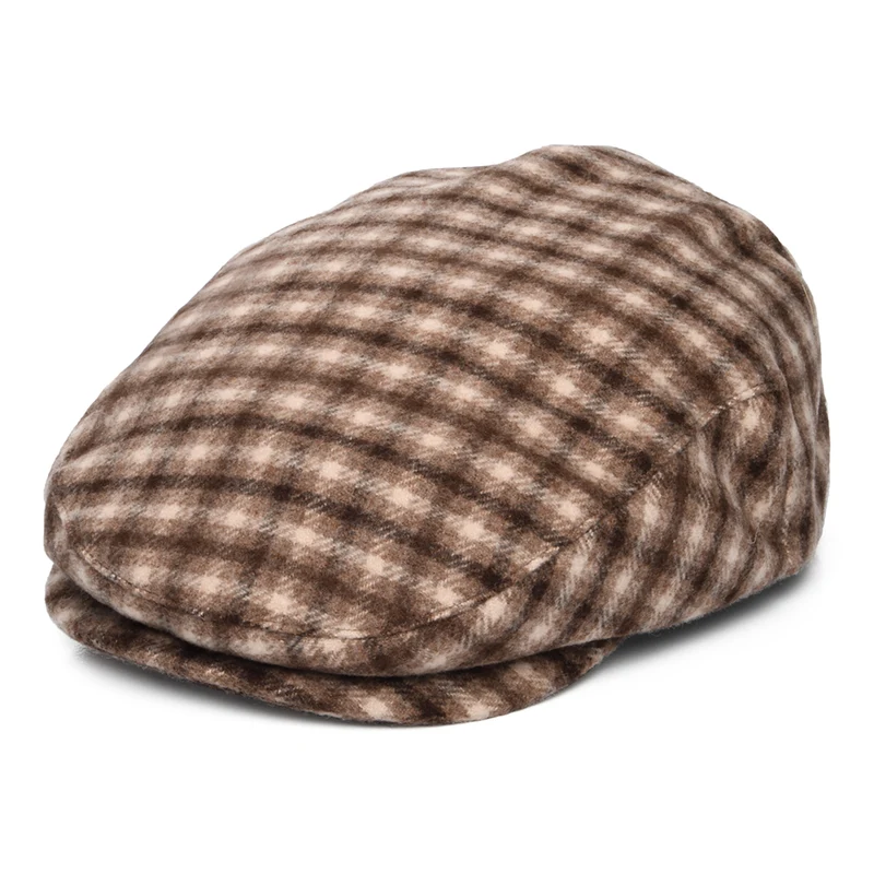 Brixton Hooligan Schiebermütze mit Schottenkaro - Sand-Braun
