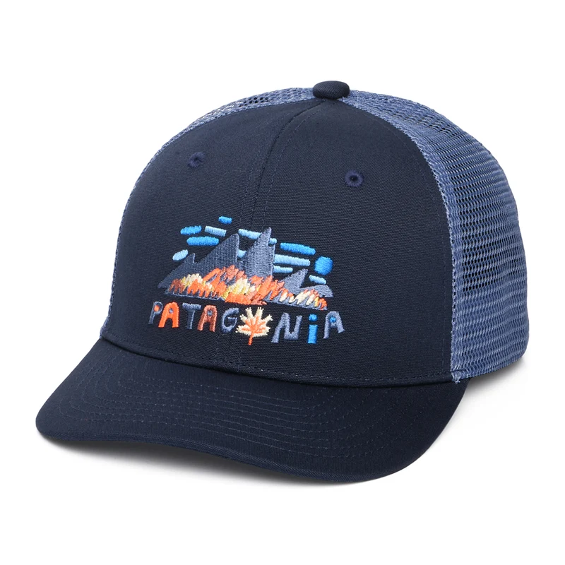 Patagonia Kinder Fitz Roy Foliage Trucker Cap aus organischer Baumwolle - Marineblau
