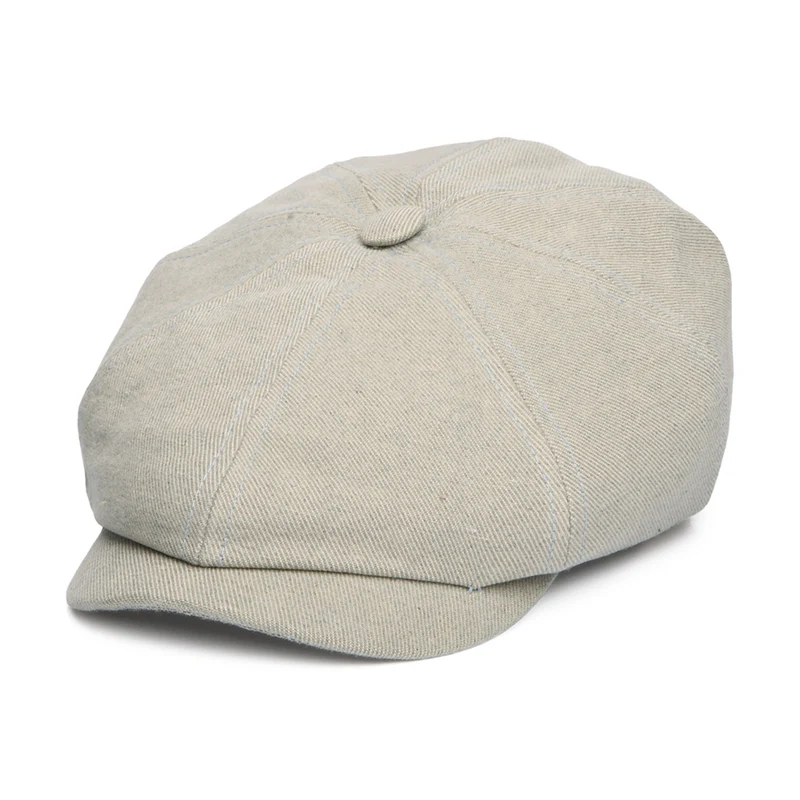 Stetson Hatteras Nachhaltige Ballonmütze aus Baumwolle - Beige-Hellblau