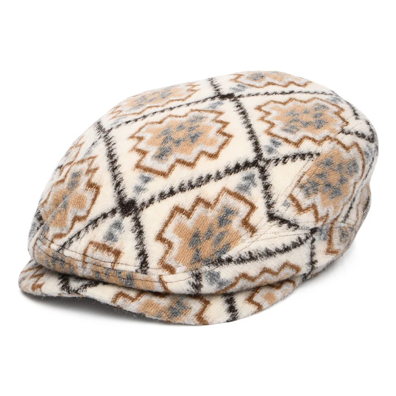 Stetson Navajo Driver Schiebermütze - Cremefarben-Beige