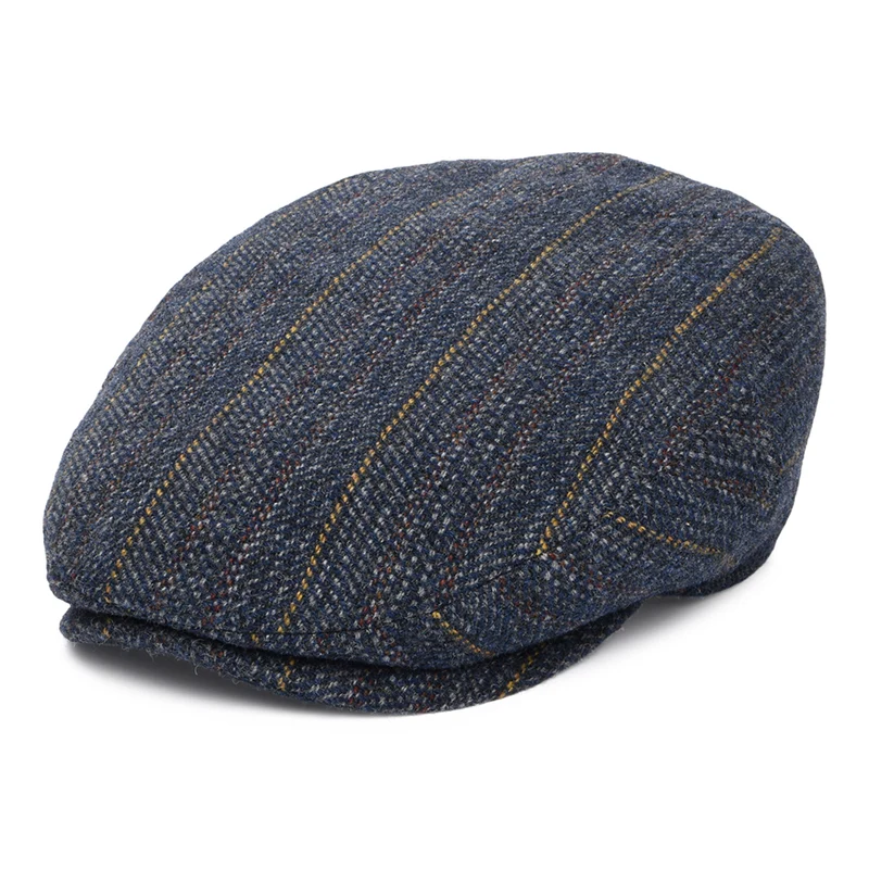 Stetson Kent Schiebermütze Mit Fischgrätmuster aus Schurwolle - Blau-Multi
