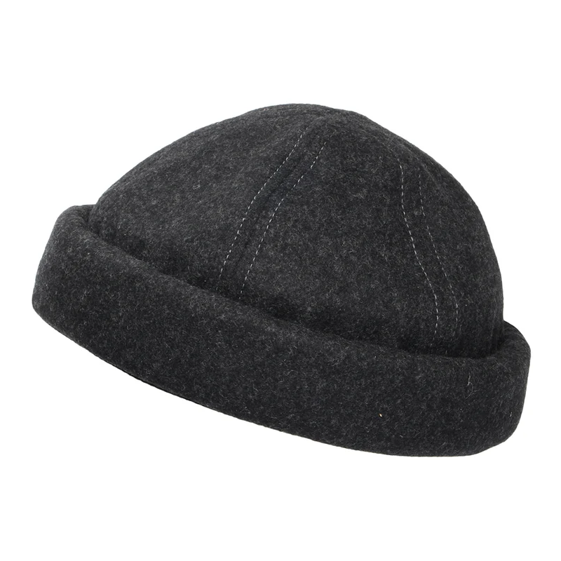 Dorfman Pacific Beanie Mütze aus Meltonwolle - Anthrazit