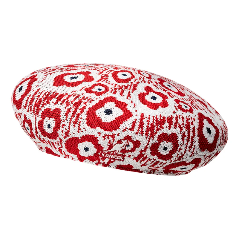 Kangol Retro Flower Tropic Baskenmütze - Rot-Weiß