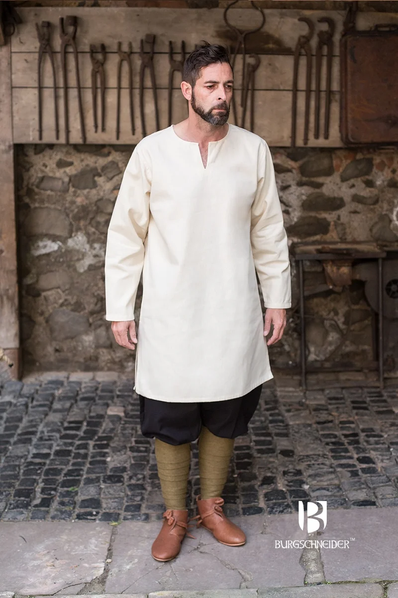 Mittelalter Tunika / Untertunika „Leif“ - Natur