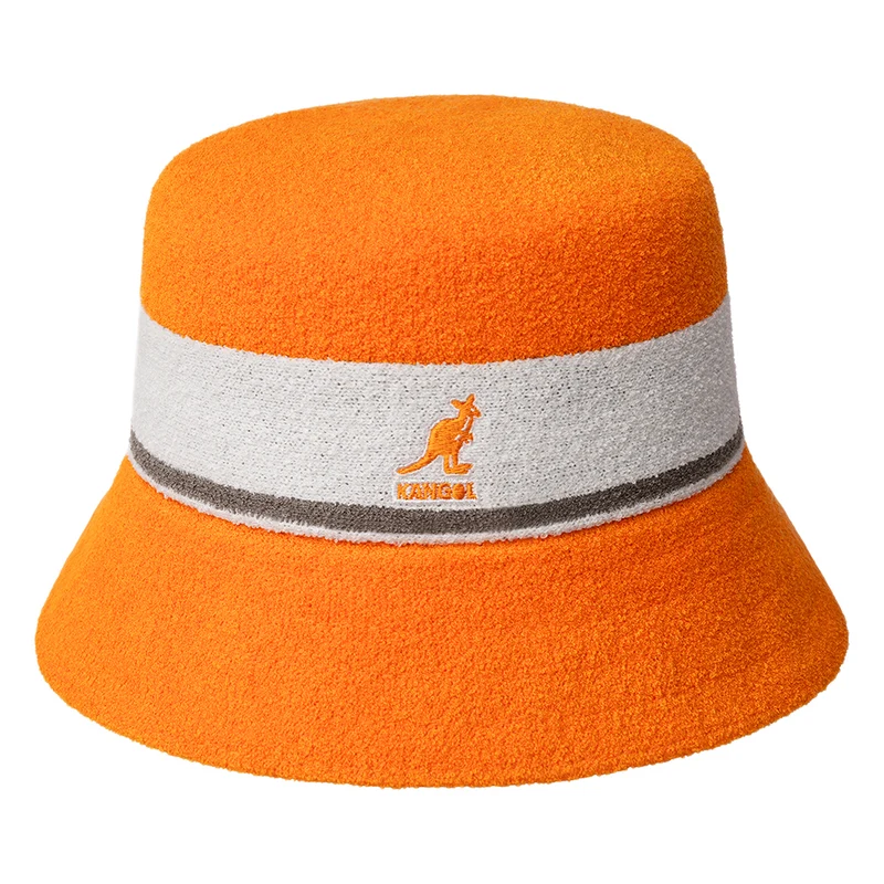 Kangol Bermuda Fischerhut mit Streifen - Knallorange