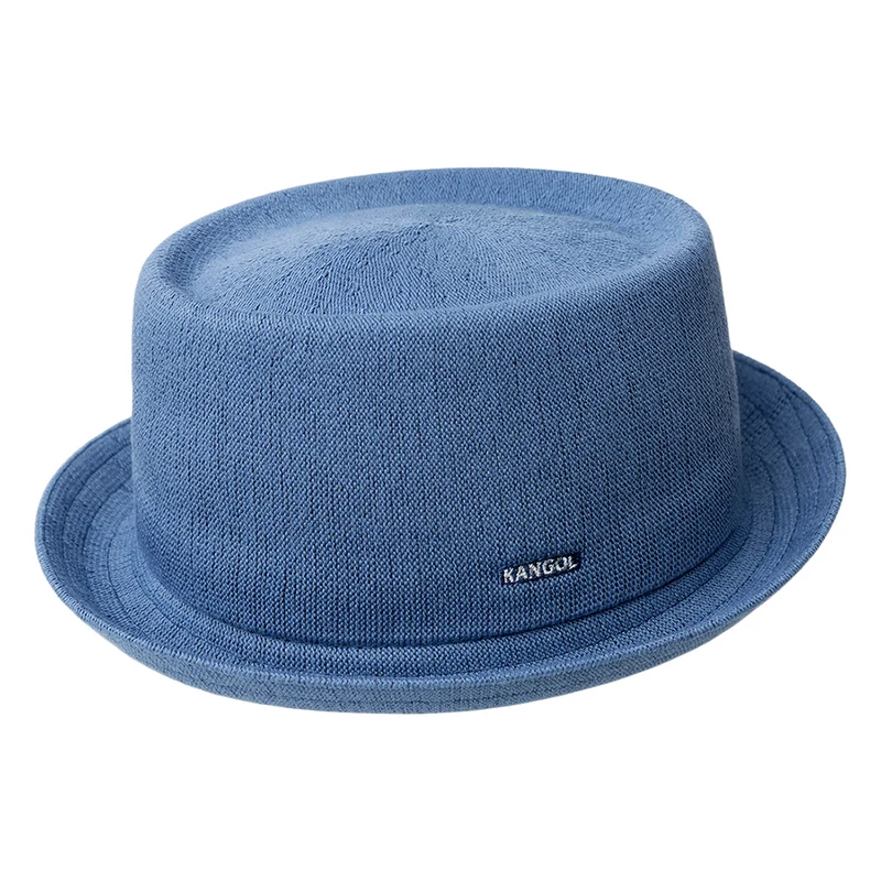 Kangol Mowbray Pork Pie Hut aus Bambus - Denim Blau
