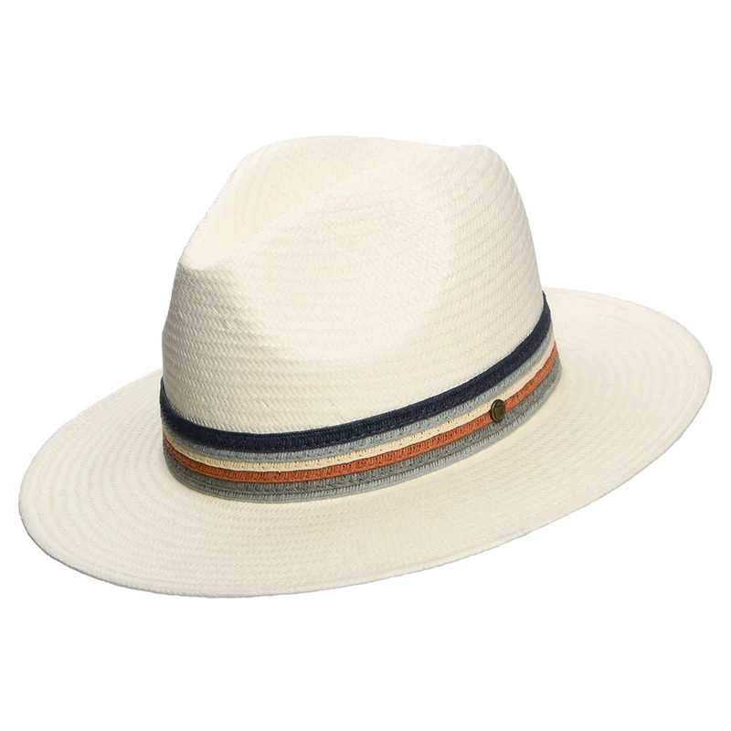 Failsworth Corsica Fedora Hut aus Toyo Stroh - Perlweiß
