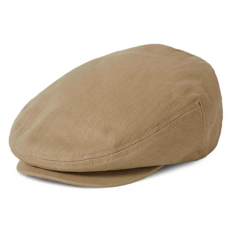 Brixton Hooligan Leichtgewicht Schiebermütze mit Fischgrätmuster - Khaki-Sand