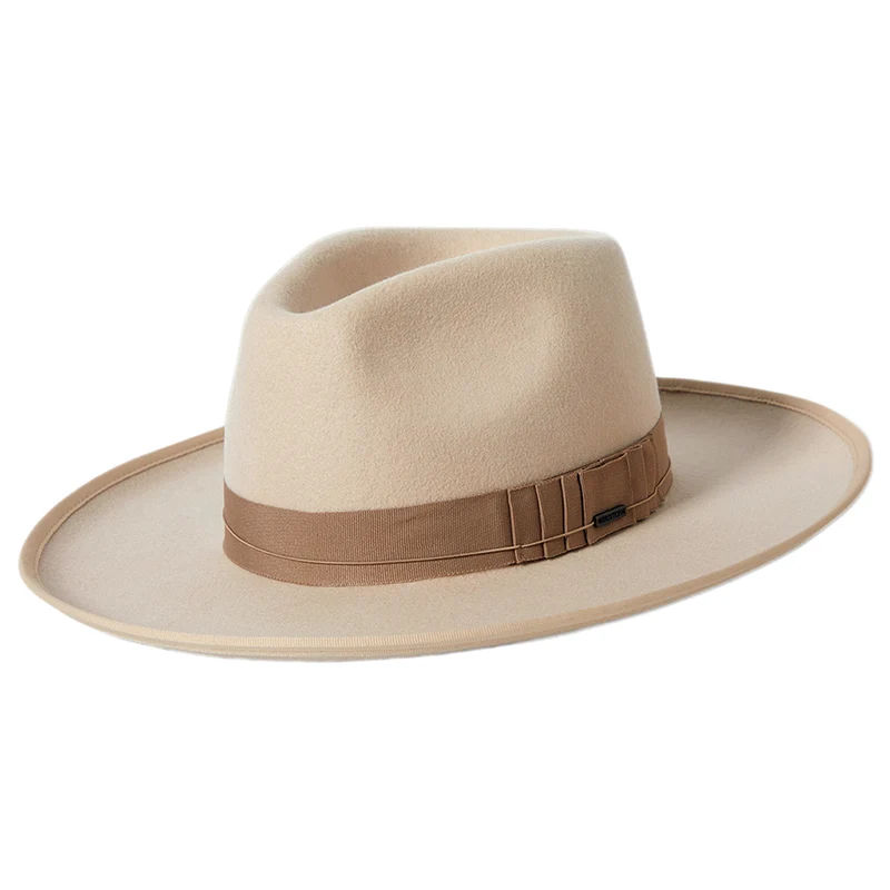 Brixton Reno Fedora Hut aus Wollfilz - Beige-Sand