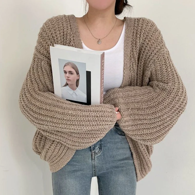 AnniesVest I Grobgestrickte Strickjacke in Übergröße - Herbstzauber Edition
