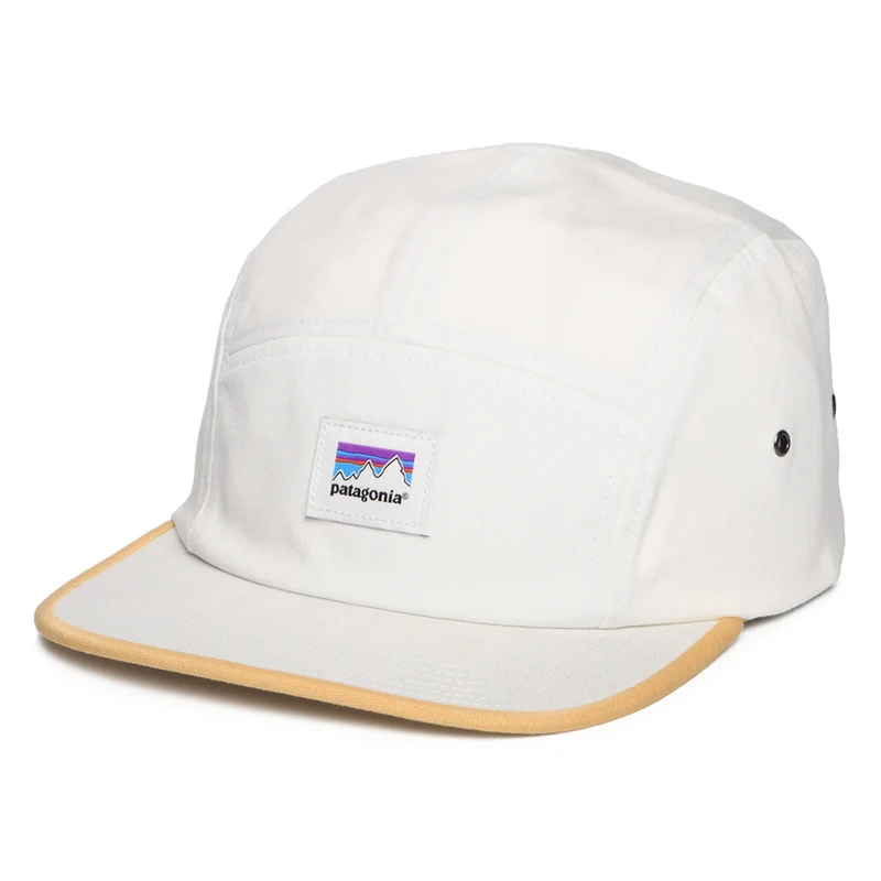 Patagonia Shop Sticker Graphic Maclure 5 Paneelen Cap aus organischer Baumwolle - Creme