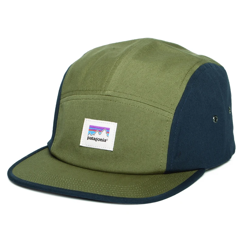 Patagonia Shop Sticker Graphic Maclure 5 Paneelen Cap aus organischer Baumwolle - Olivgrün-Blau