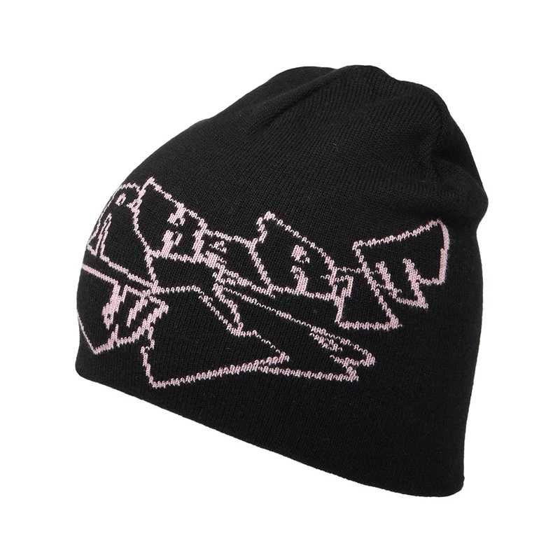 Carhartt WIP Screwed Up Scripter Beanie Mütze - Schwarz-Hellrosa