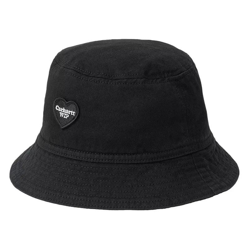 Carhartt WIP Drewe Fischerhut Herz aus Baumwolle - Verwaschenes Schwarz