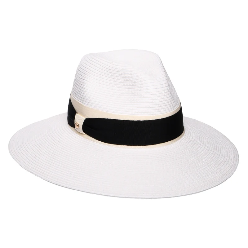 Failsworth Positano Fedora Hut mit erweiterter Krempe Summer - Weiß