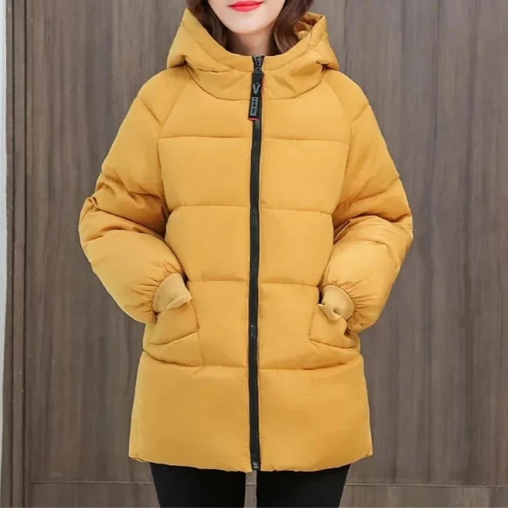 Übergroßer, wattierter Winterparka mit Kapuze aus Baumwolle
