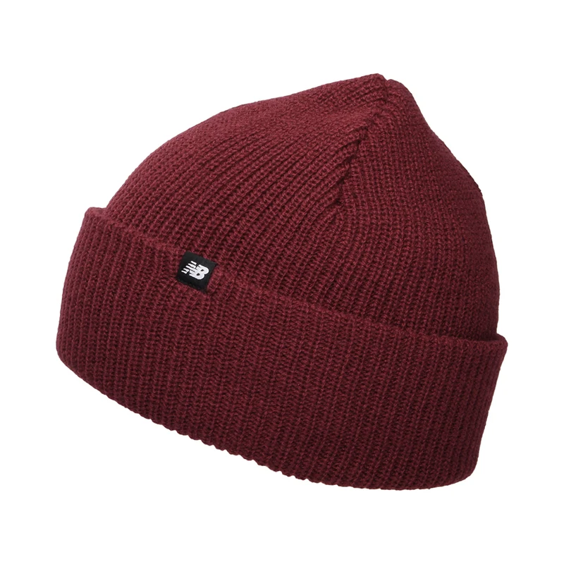 New Balance Fisherman Beanie Mütze im Rippenstrick - Burgunderrot