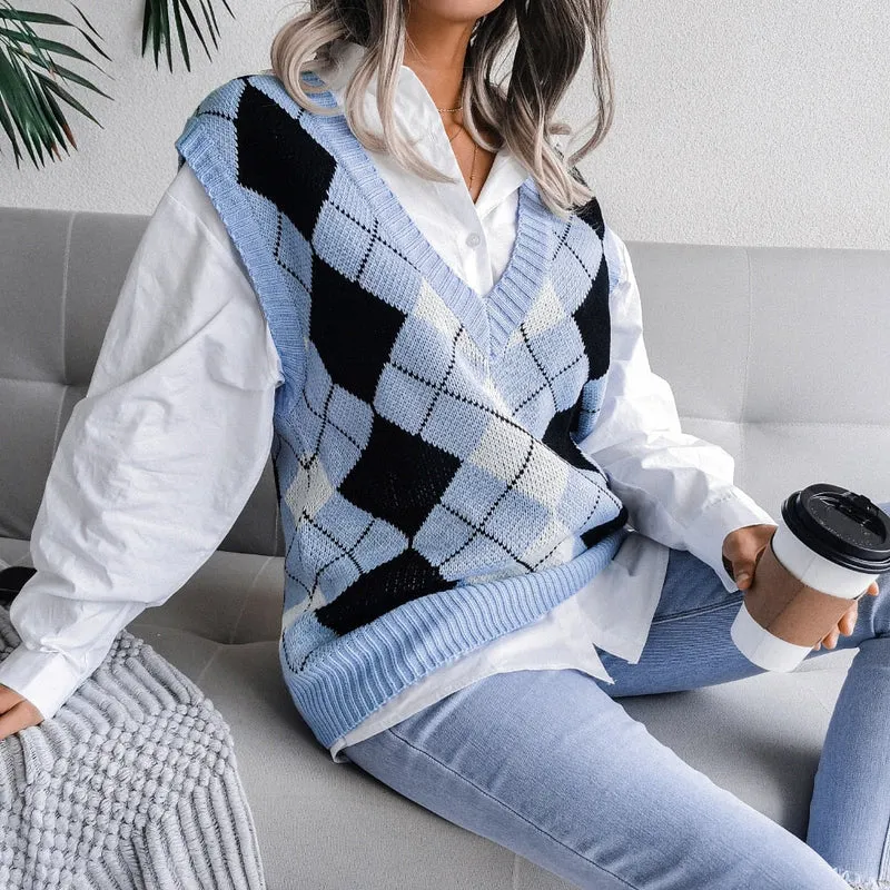 HenniesShirt I Herbstlicher Karierter Pullover für Frauen