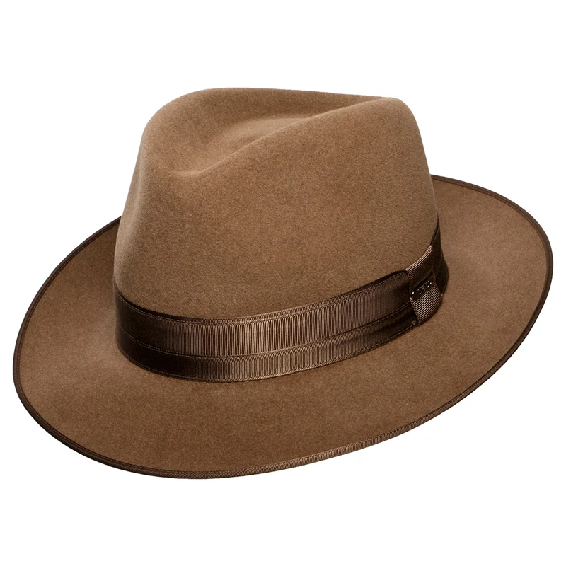 Stetson Kenridge Fedora Hut aus Haarfilz - Hellbraun