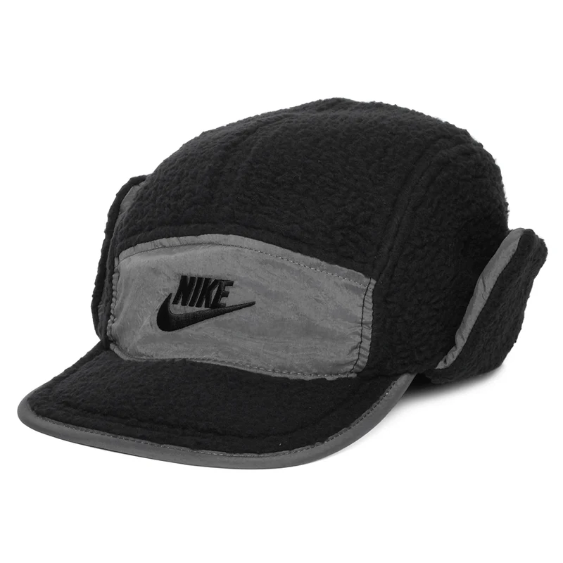 Nike Golf Fly 5 Paneelen Cap mit Ohrenklappen - Schwarz-Grau