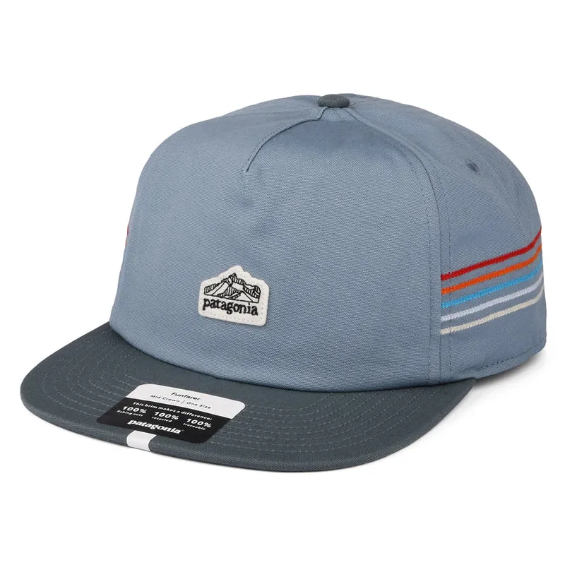 Patagonia Line Logo Ridge Stripe Funfarer Snapback Cap - Rauchblau