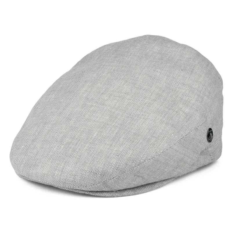 City Sport Schiebermütze Micro-Herringbone aus Leinen - Eisblau