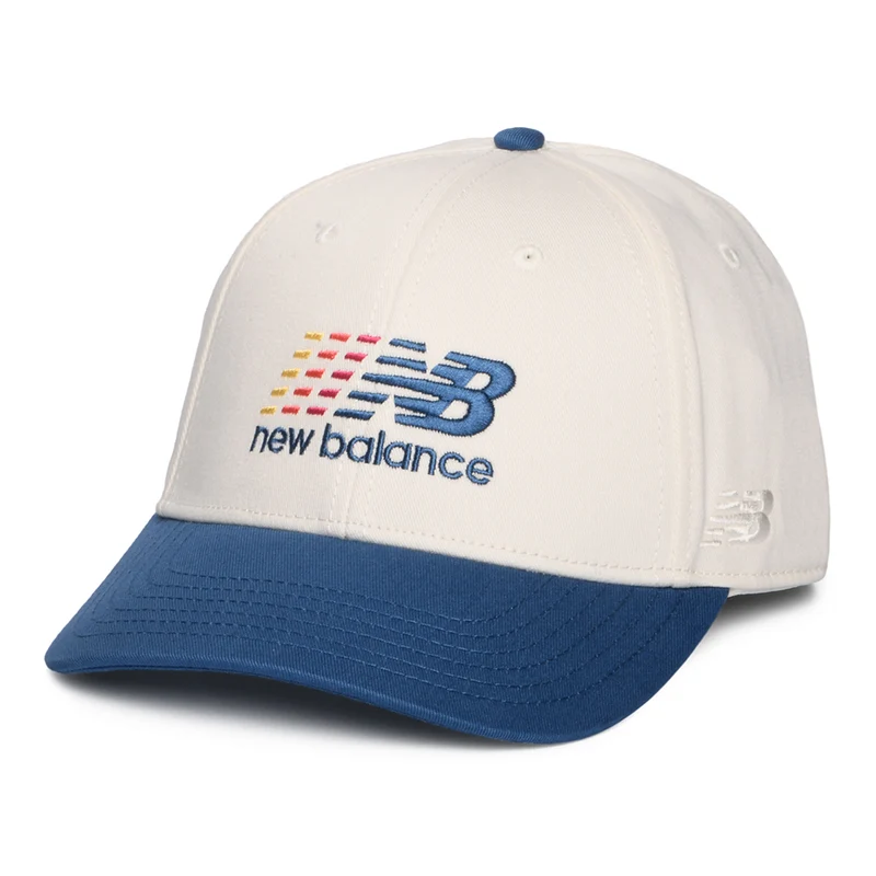 New Balance Athletics Multi Colour Logo Snapback Cap - Cremeweiß-Blau
