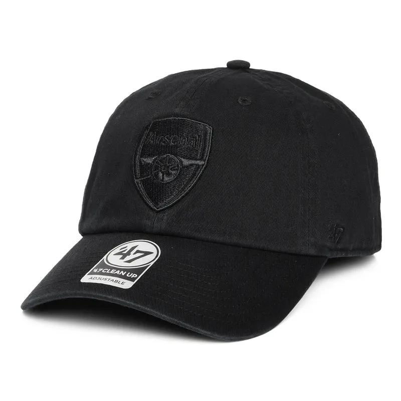 47 Brand Arsenal FC Baseball Cap - Clean Up - Schwarz auf Schwarz